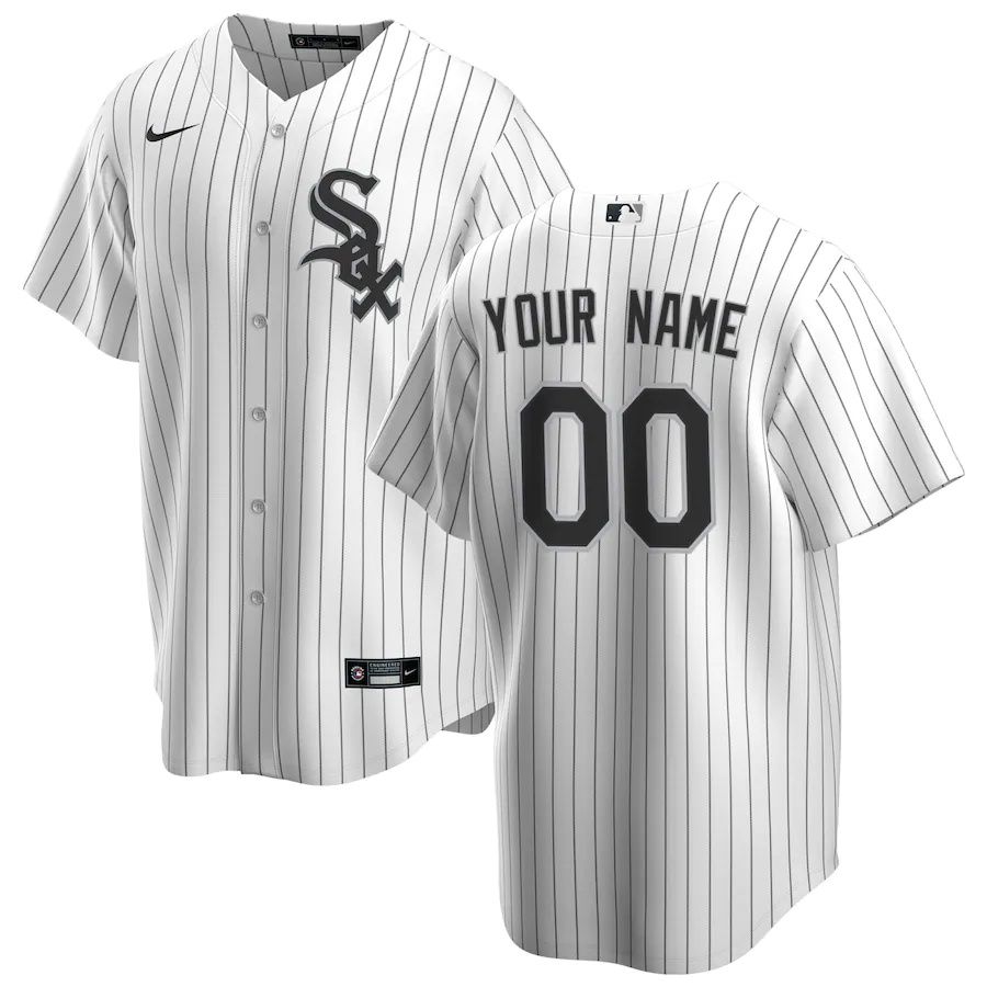 Mens Chicago White Sox Nike White Home Replica Custom MLB Jerseys